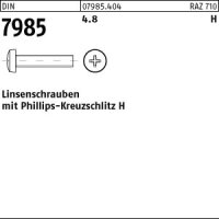 500 Kreuzschlitz Linsenschrauben DIN 7985 4.8 -H M6x25