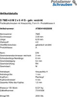 2000 Kreuzschlitz Linsenschrauben DIN 7985 4.8 verzinkt -H M2x6