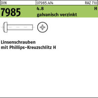 200 Kreuzschlitz Linsenschrauben DIN 7985 4.8 verzinkt -H...