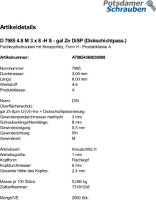 2000 Kreuzschlitz Linsenschrauben DIN 7985 4.8 M3x8 -H DiSP