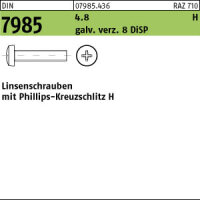 2000 Kreuzschlitz Linsenschrauben DIN 7985 4.8 M4x20 -H DiSP