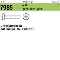 1000 Kreuzschlitz Linsenschrauben DIN 7985 4.8 -H gelb...