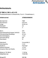 200 Edelstahl V2A Kreuzschlitz Linsenschrauben DIN 7985...