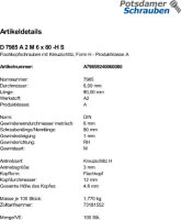 100 Edelstahl V2A Kreuzschlitz Linsenschrauben DIN 7985...