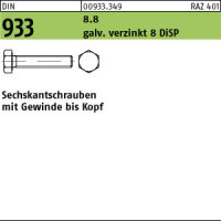 100 Sechskantschrauben DIN 933 8.8 DiSP M10x40