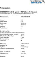 50 Sechskantschrauben DIN 933 8.8 DiSP M16x35