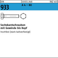 100 Edelstahl V4A Sechskantschrauben DIN 933 A4 - 80 M10x40