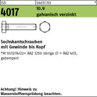 25 Sechskantschrauben ISO 4017 10.9 verzinkt M20x120