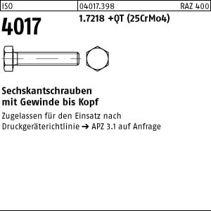 100 Sechskantschrauben ISO 4017 1.7218 +QT M12x60 DGRL