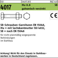 100 Sechskantschrauben Garnituren SB ISO 4017 8.8 CE Mu...