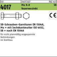 50 Sechskantschrauben Garnituren SB ISO 4017 8.8U CE Mu...