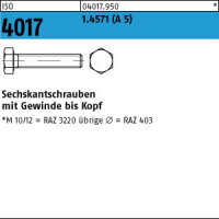1 Sechskantschrauben ISO 4017 1.4571 M12x35 A5 Niro...