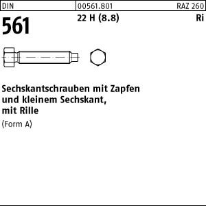 100 Sechskantschrauben DIN 561 22H / 8.8 Stahl AM8x30