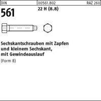 100 Sechskantschrauben DIN 561 22H / 8.8 Stahl BM8x18