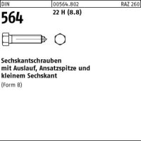 10 Sechskantschrauben DIN 564 22H / 8.8 Stahl BM20x60