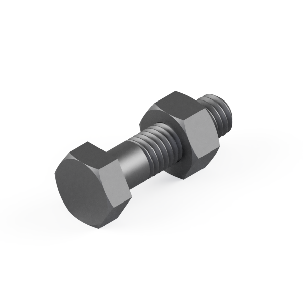 10 Sechskantschrauben + Mutter DIN 601 Stahl M24x180