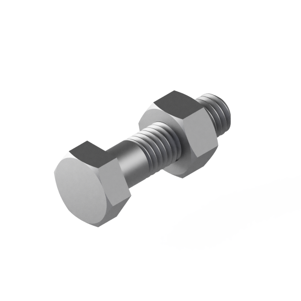 100 Sechskantschrauben + Mutter DIN 601 verzinkt M6x30