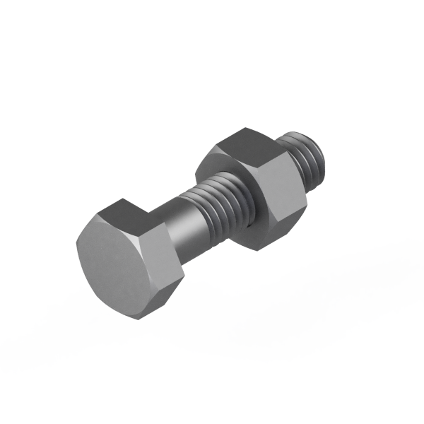 100 Sechskantschrauben + Mutter DIN 601 feuerverzinkt M12x45