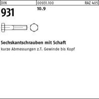 1 Sechskantschrauben DIN 931 10.9 schwarz M39x130
