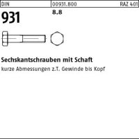 1 Sechskantschrauben DIN 931 8.8 schwarz M24x320