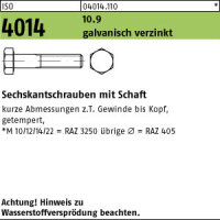 25 Sechskantschrauben ISO 4014 10.9 verzinkt M20x130
