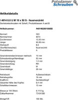 100 Sechskantschrauben ISO 4014 8.8 U M10x50...