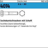 1 Edelstahl Sechskantschrauben ISO 4014 - 80 A4 M20x200
