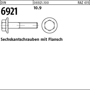 100 Sechskant Flanschschrauben DIN 6921 10.9 Stahl M12x30