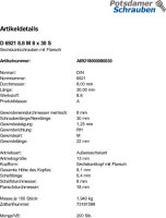 200 Sechskant Flanschschrauben DIN 6921 8.8 Stahl M8x30