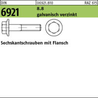 200 Sechskant Flanschschrauben DIN 6921 8.8 verzinkt M8x35
