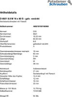 50 Sechskant Flanschschrauben DIN 6921 8.8 verzinkt M16x60