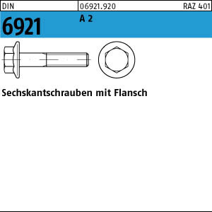 200 Edelstahl V2A Sechskant Flanschschrauben DIN 6921 A2 M6x20