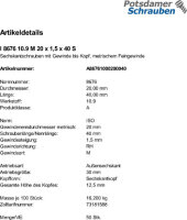 50 Feingewinde Sechskantschrauben ISO 8676 10.9 Stahl...