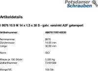 100 Feingewinde Sechskantschrauben ISO 8676 10.9 verzinkt...