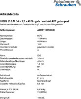 100 Feingewinde Sechskantschrauben ISO 8676 10.9 verzinkt...