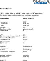 25 Feingewinde Sechskantschrauben ISO 8676 10.9 verzinkt...