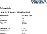 50 Innensechskant Zylinderkopfschrauben ISO 4762 10.9...