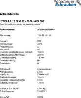 50 Pass Schulterschrauben ISO 7379 A2 12 f9 M10x20 AISI 302 V2A Edelstahl