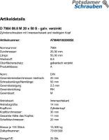 25 Innensechskant Zylinderkopfschrauben niedrig DIN 7984 8.8 verzinkt M20x50