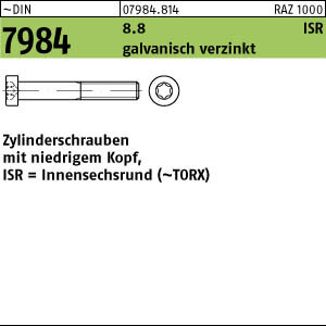 500 Torx mit Zylinderkopf DIN 7984 8.8 verzinkt M4x16 TX