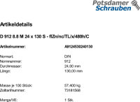 1 Innensechskant Zylinderkopfschrauben DIN 912 8.8...