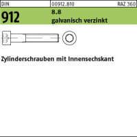 100 Innensechskant Zylinderkopfschrauben DIN 912 8.8...