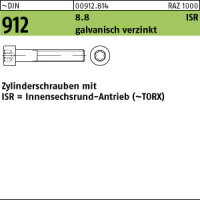 200 Torx mit Zylinderkopf DIN 912 8.8 M8x25 TX verzinkt