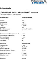 500 Innensechskant Linsenkopfschrauben ISO 7380 -1 10.9 verzinkt M6x6