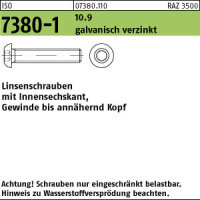 200 Innensechskant Linsenkopfschrauben ISO 7380 -1 10.9...
