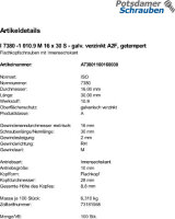 100 Innensechskant Linsenkopfschrauben ISO 7380 -1 10.9 verzinkt M16x30