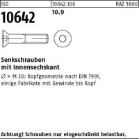 50 Innensechskant Senkkopfschrauben ISO 10642 10.9...