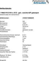 200 Innensechskant Senkkopfschrauben ISO 10642 10.9 verzinkt M6x35