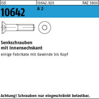 50 Edelstahl V2A Innensechskant Senkkopfschrauben ISO...