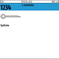 100 Edelstahl Splinte ISO 1234 1.4300 8x71
